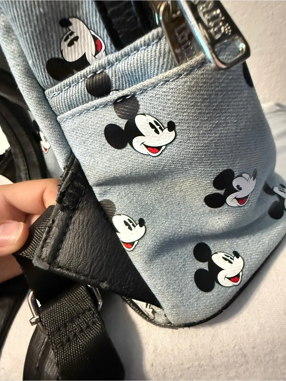 Loungefly Mickey Faces Mini Backpack - grey & Black